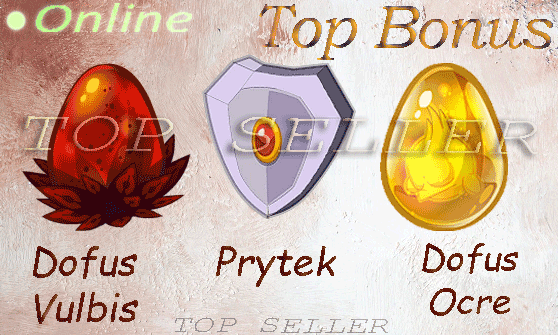 Dofus vulbis + Dofus ocre + dofus turquoise + Prytek + 30.000.000 Kamas + 10% bonus - livraison 1 minute