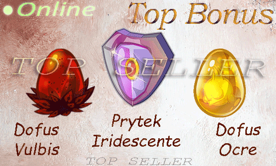 Dofus vulbis + Dofus ocre + dofus turquoise + Prytek iridescent + 10.000.000 Kamas + Top bonus - livraison 5 minutes