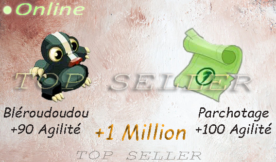 imagiro : Familier Bleroudoudou niveaux 100 + parchotage +100 Agilite + 1.000.000 kamas + bonus - livraison 5 minutes