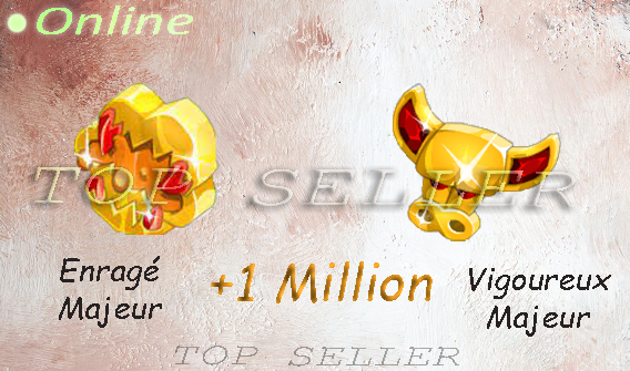 imagiro : Enrage majeur + vigoureux majeur + 1.000.000 kamas + bonus - livraison 5 minutes