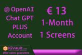 Chat GPT Plus 1-Month Shared Account (1 Screens)