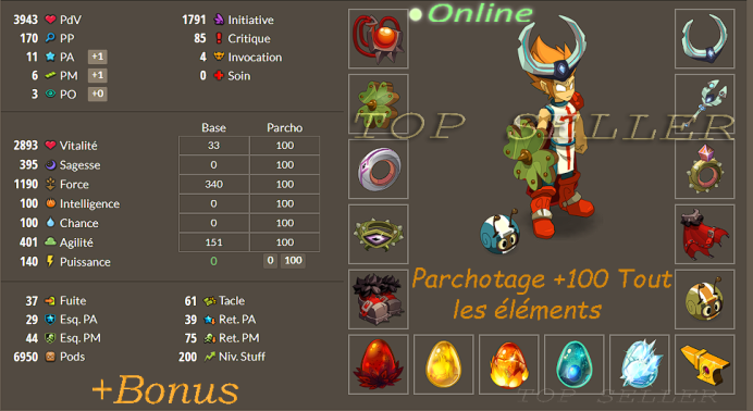 [ Hellmina . Top Seller ] ==> Stuff Terre lvl 200 bon jet + Top Bonus - livraison expresse : 5 minutes