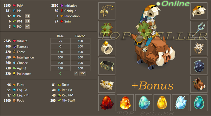 [ Top Seller ] ==> Stuff Multi do crit lvl 200 pour Eliotrope + Bonus