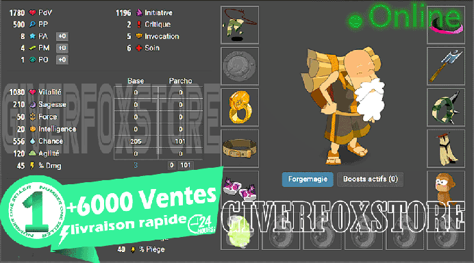 Boune>[Panoplie 500 prospection] + kaliptus 30pp , Nomoon 90  pp+5m kamas and More !!- (Best Buy)