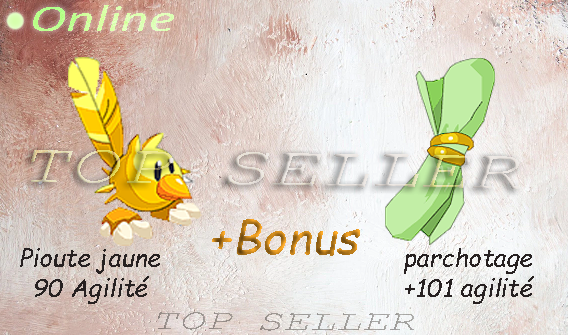 Boune : Parchotage +101 Agilite + Pioute jaune 90 agilite + bonus - livraison 5 minutes