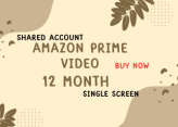 AMAZON PRIME VIDEO FOR 1 YEAR SHARED ACCOUNT SINGLE SCREEN 365 DAYS WARRANTY