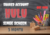 HULU  FOR 3 MONTH SHARED ACCOUNT SINGLE SCREEN 90 DAYS WARRANTY