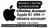 Automatic Delivery  APPLE ID USA manually created  Without 2 factors authentication log in no hussle LIFETIME ACCOUNTS + INSURANCE