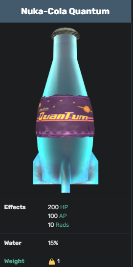 Nuka-Cola Quantum [200 HP/100 AP/10 Rads/Compon. of][AiD] x1000