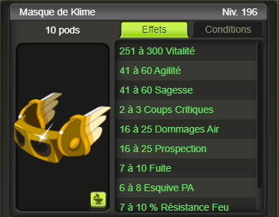 [Masque de Klime] + extra kamas - Giverfoxstore