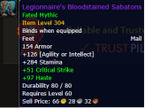 Legionnaire's Bloodstained Sabatons Fated Mythic Item Level 304