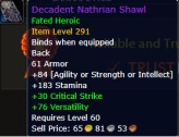 Decadent Nathrian Shawl Fated Heroic Item Level 291