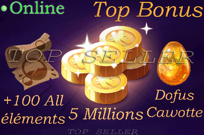 Draconiros : Kit parchotage +100 tout les elements + Dofus cawotte + 5 Millions Kamas + Top Bonus - livraison 5 minutes