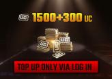 1500UC+300UC for Global（top up via log in）