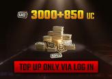 3000UC+850UC for Global（top up via log in）