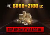 6000UC+2100UC for Global（top up via log in）