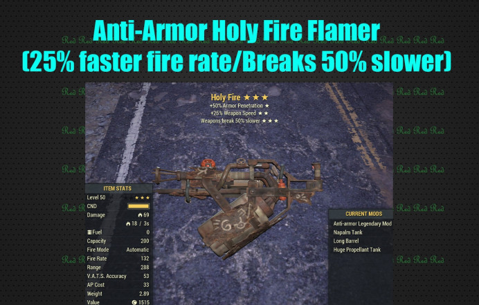 Anti-Armor Holy Fire Flamer (25% faster fire rate/Breaks 50% slower)
