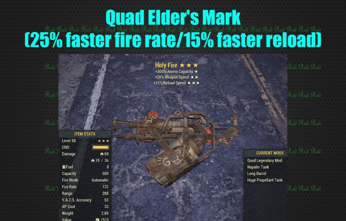 Quad Holy Fire Flamer (25% faster fire rate/15% faster reload)