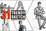 31 Trendy Sketch Photoshop Actions Bundle