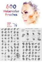 Watercolor Brushes Shapes Bundle for Photoshop