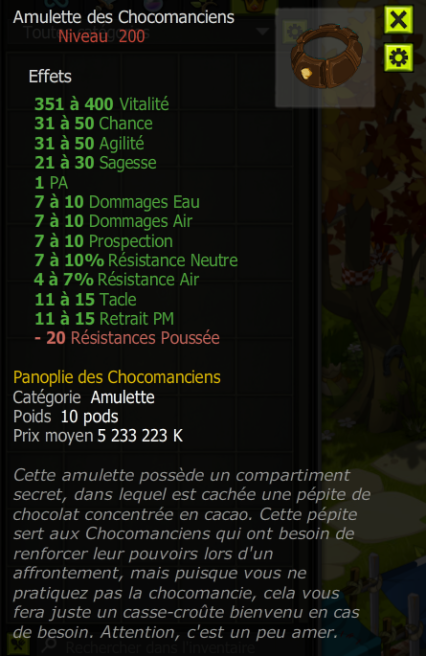 [Amulette des Chocomanciens]+Extra Kamas, Livraisoin Eclaire !