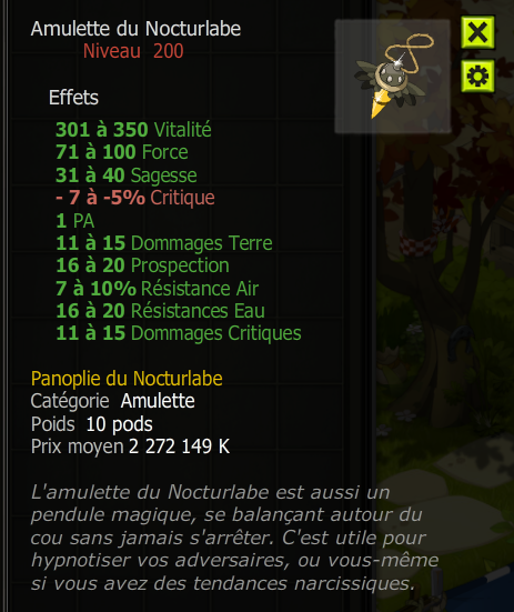 [Amulette du Nocturlabe]+Extra Kamas, Livraisoin Eclaire !