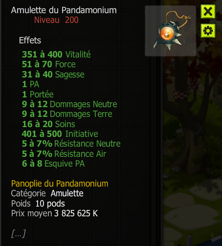 [Amulette du Pandamonium]+Extra Kamas, Livraisoin Eclaire !