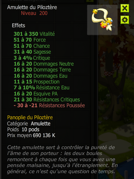 [Amulette du Piloztère]+Extra Kamas, Livraisoin Eclaire !