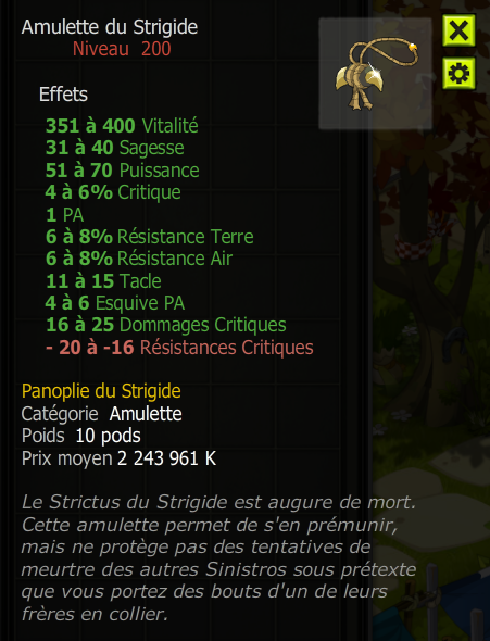 [Amulette du Strigide]+Extra Kamas, Livraisoin Eclaire