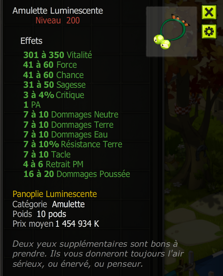 [Amulette Luminescente]+Extra Kamas, Livraisoin Eclaire !