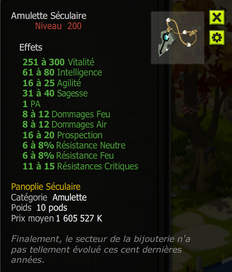[Amulette Séculaire] Bon jet +Extra Kamas, Livraisoin Eclaire !