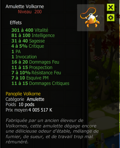 [Amulette Volkorne] Bon jet +Extra Kamas, Livraisoin Eclaire !
