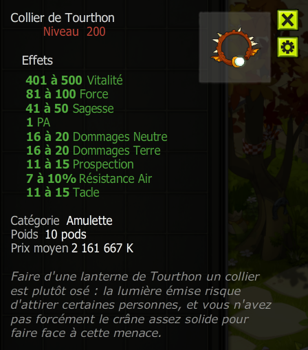 [Collier de Tourthon] Bon jet +Extra Kamas, Livraisoin Eclaire !