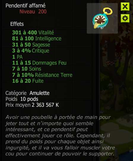 [Pendentif affamé]  Bon jet +Extra Kamas, Livraisoin Eclaire !
