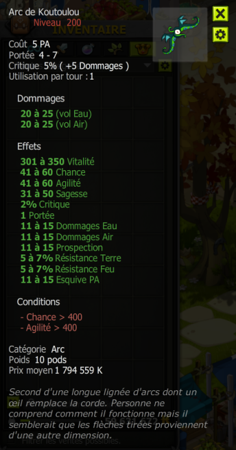 [Arc de Koutoulou] Bon jet +Extra Kamas, Livraisoin Eclaire !