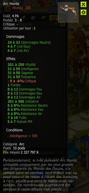 [Arc Honte] Bon jet +Extra Kamas, Livraisoin Eclaire !