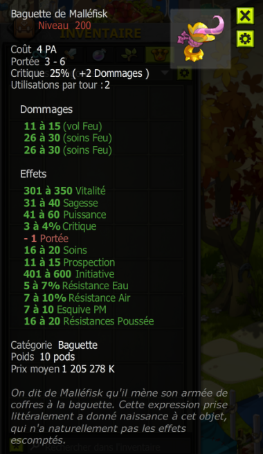 [Baguette de Malléfisk] Bon jet +Extra Kamas, Livraisoin Eclaire !