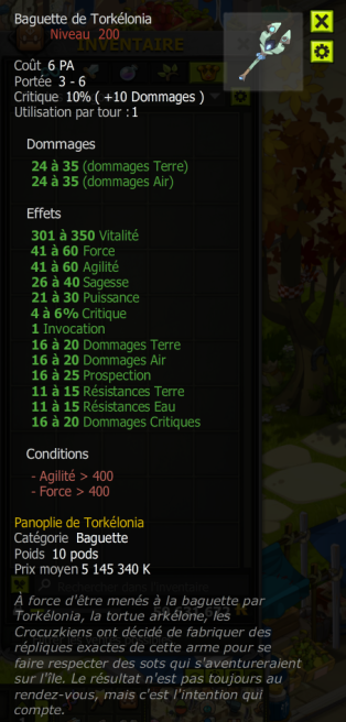 [Baguette de Torkélonia] Bon jet +Extra Kamas, Livraisoin Eclaire 
