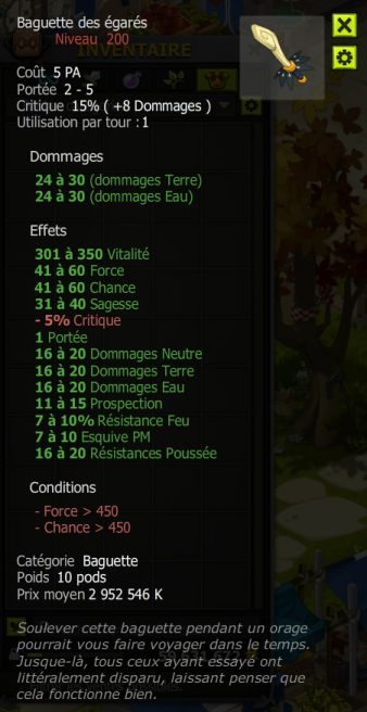 [Baguette des égarés] Bon jet +Extra Kamas, Livraisoin Eclaire 
