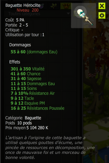 [Baguette Héroclite] Bon jet +Extra Kamas, Livraisoin Eclaire !