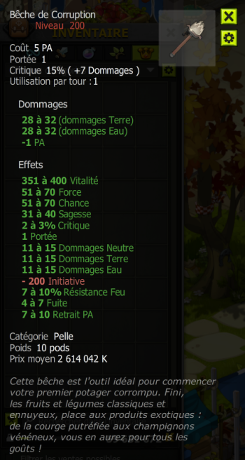 [Bêche de Corruption] Bon jet +Extra Kamas, Livraisoin Eclaire !