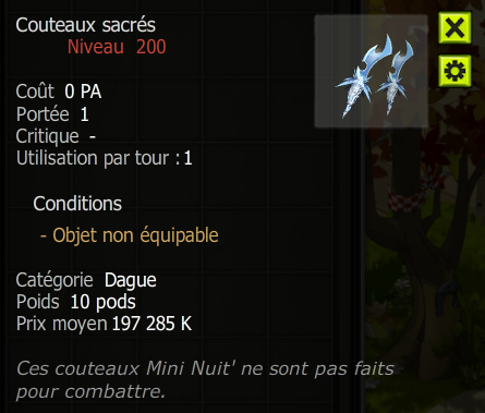 [Couteaux sacrés] Bon jet +Extra Kamas, Livraisoin Eclaire !