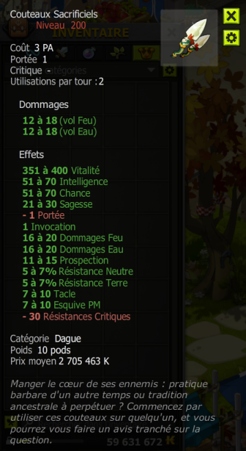 [Couteaux Sacrificiels] Bon jet +Extra Kamas, Livraisoin Eclaire !