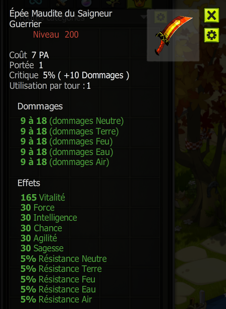 [Épée Maudite du Saigneur Guerrier] Bon jet +Extra Kamas, Livraisoin Eclaire !