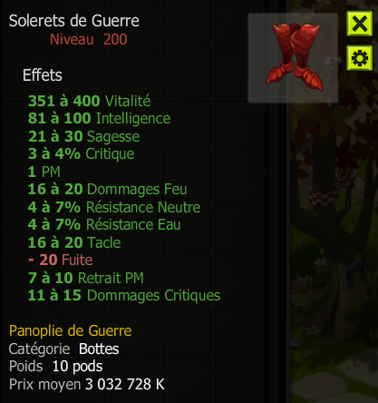 [Solerets de Guerre] bon jet + Extra Kamas , Livraison Eclaire !
