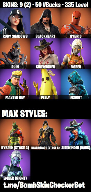 FA 9 SKINS | MAKO GLIDER , SNOWFLAKE , PEELY  MASTER KEY  EMBER  HYBRID  RUIN | 335 LVL