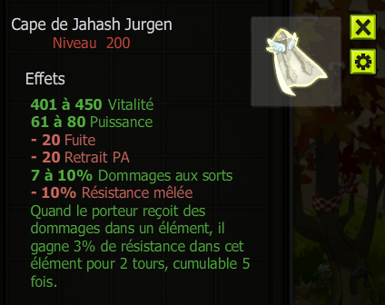 [Cape de Jahash Jurgen] bon jet + Extra Kamas , Livraison Eclaire !