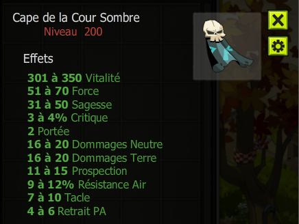 Draconiros>[Cape de la Cour Sombre] bon jet + Extra Kamas , Livraison Eclaire !