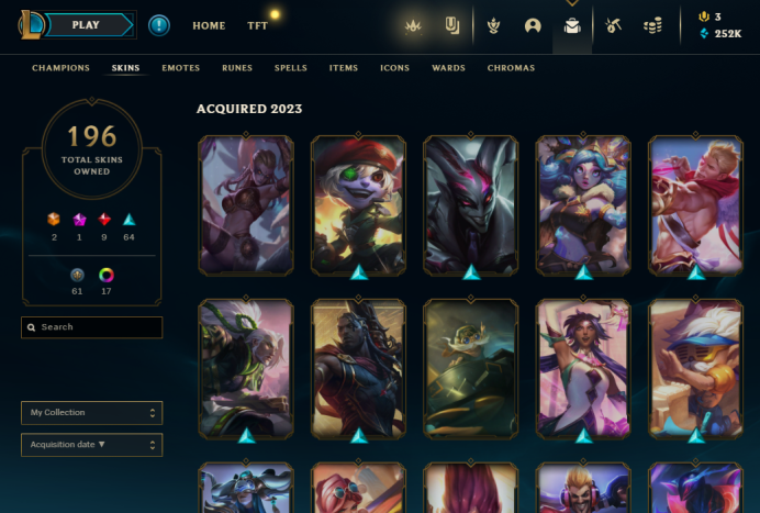 League of Legends Account with +196 Skins (cracked account but impossible to lose access)