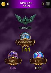 League of Legends Account with +196 Skins (cracked account but impossible to lose access)